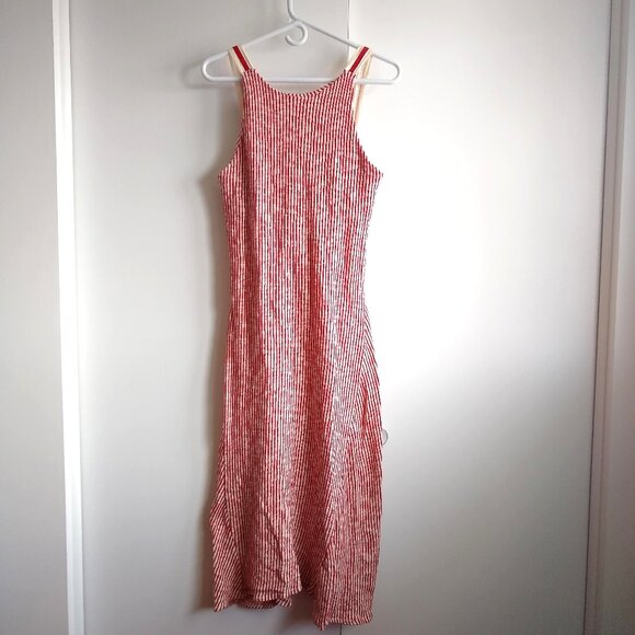 Zara lace up knit stripe maxi dress NWOT - Picture 2 of 13